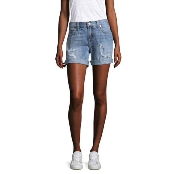 True Religion Jayde Distressed Denim Shorts 24 - Picture 8 of 8